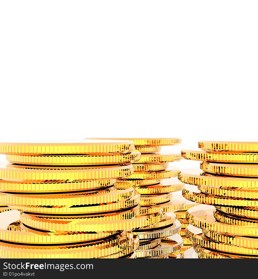 Coins isolated on a white