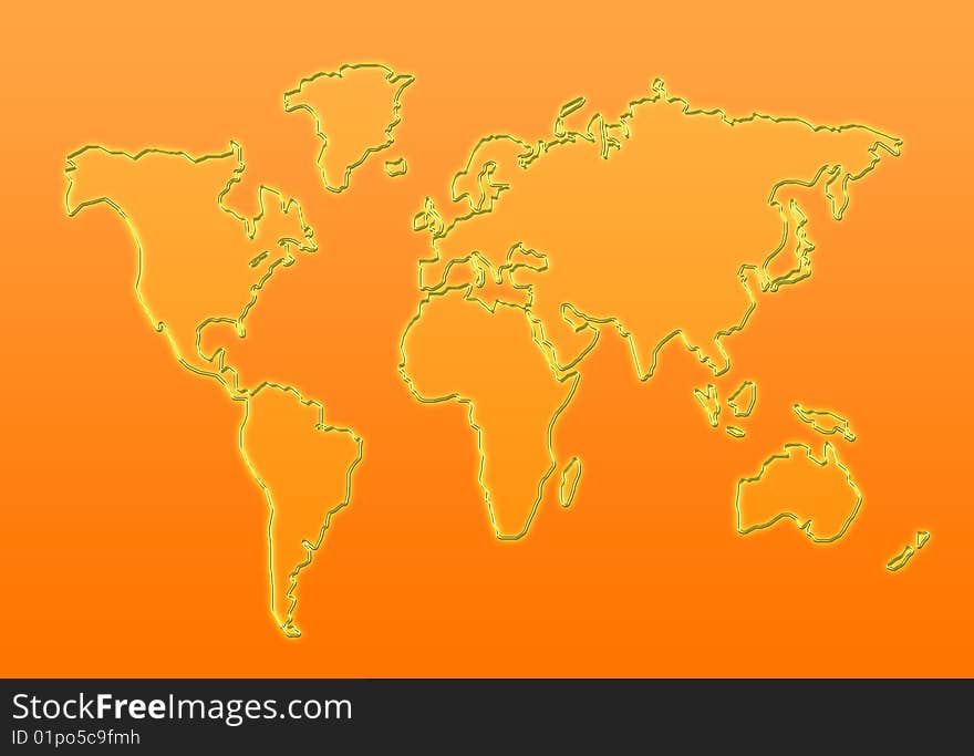 World map silhouette isolated on white background