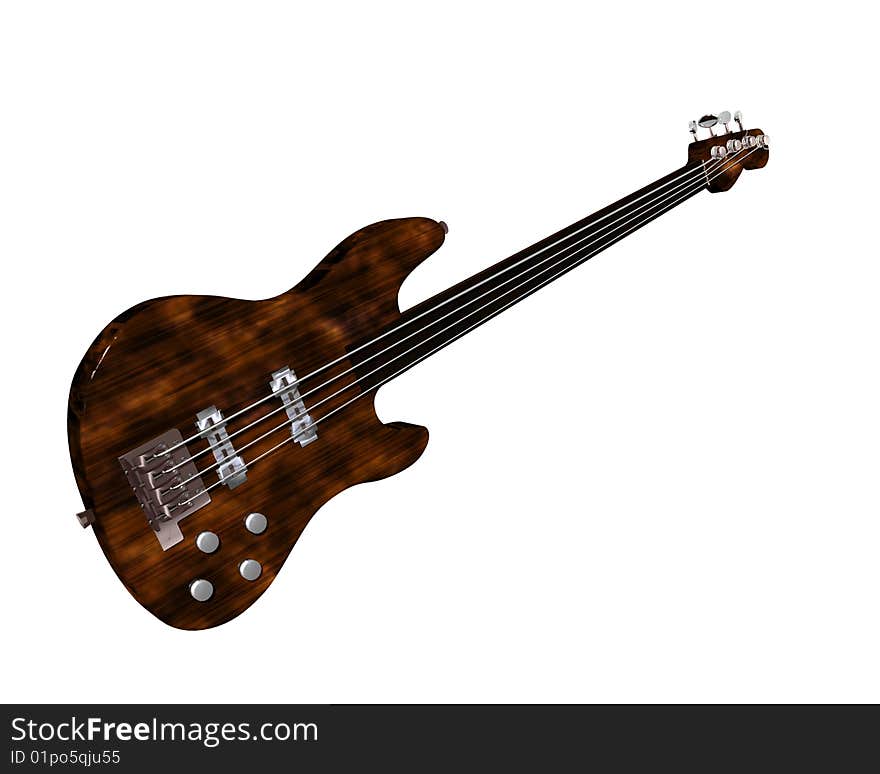 Cool 3D guitar isolated on white