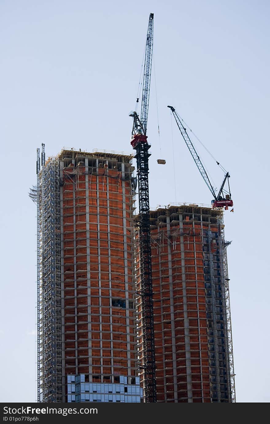 Skyscraper construction site