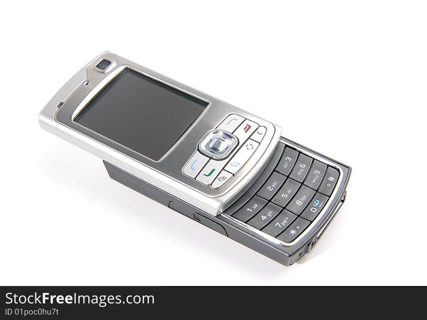 Mobile phone isolated over white background