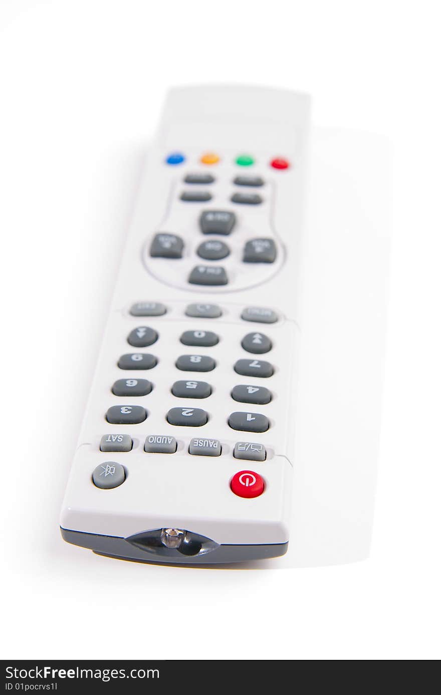 Remote control over white background. Remote control over white background