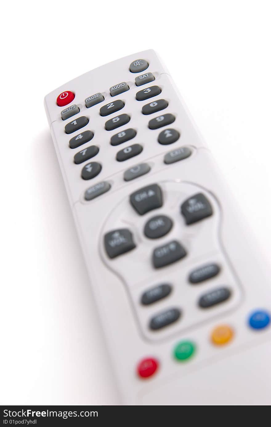 Remote control over white background. Remote control over white background