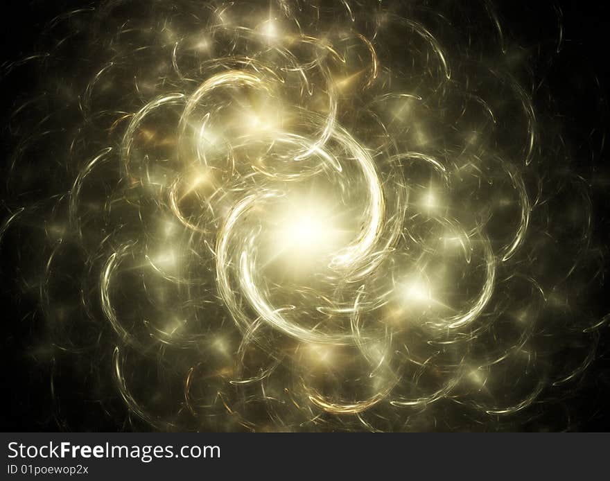 Beautiful Abstract Gold Fractal Image. Beautiful Abstract Gold Fractal Image