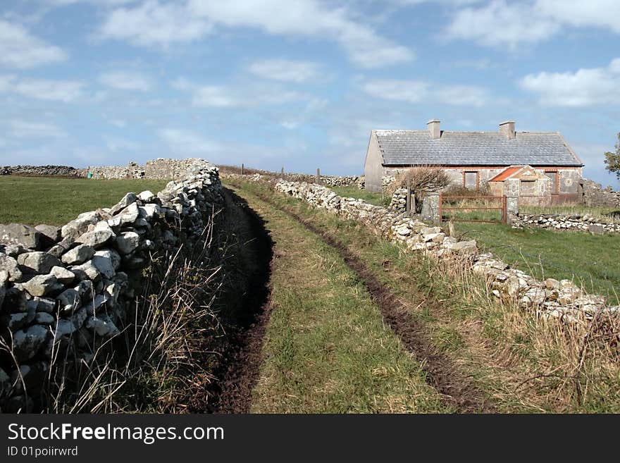 A derelict house in the irish countryside in county kerry ireland. A derelict house in the irish countryside in county kerry ireland