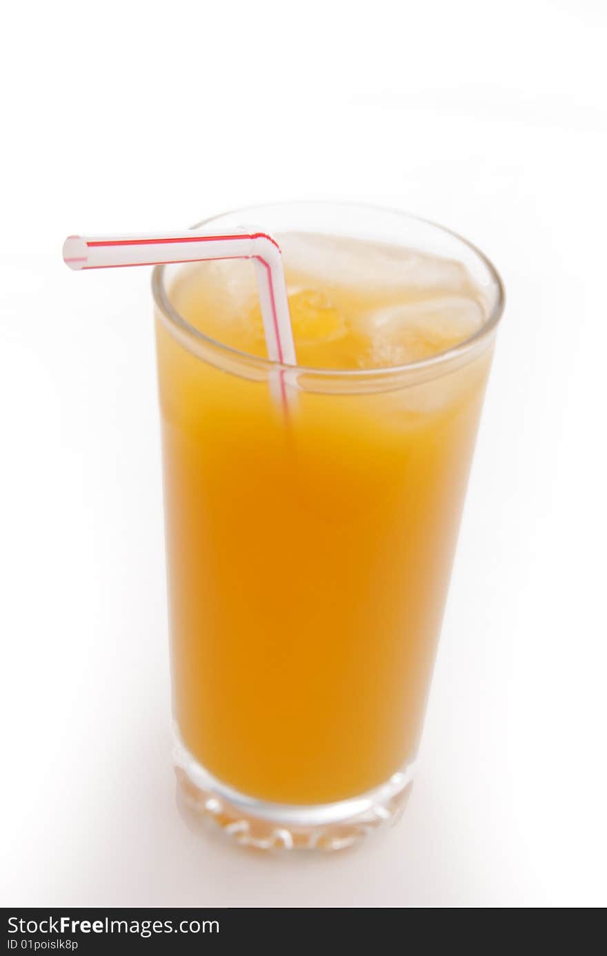 Glass of juice isolated over white background