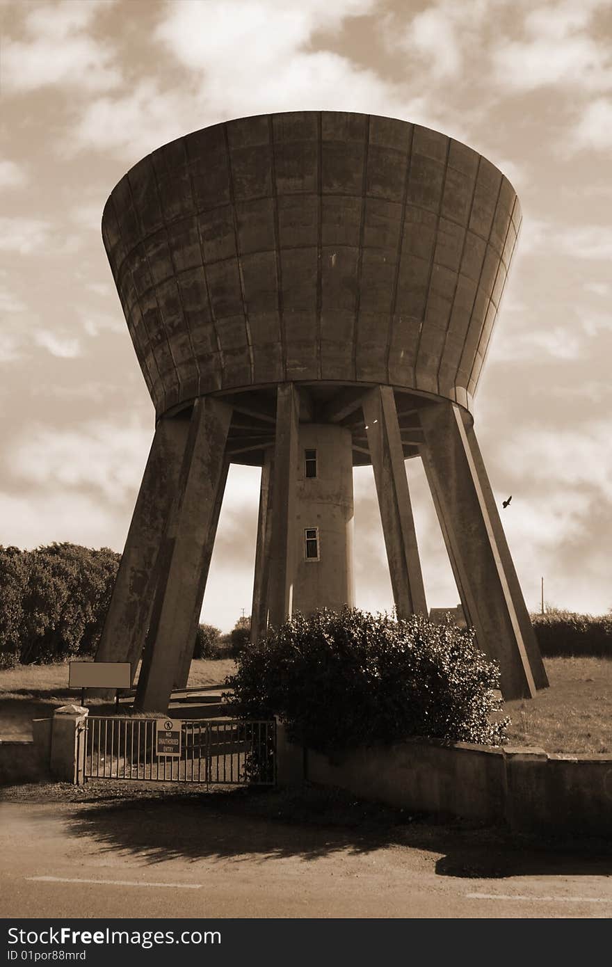 A water tower in the irish countryside. A water tower in the irish countryside