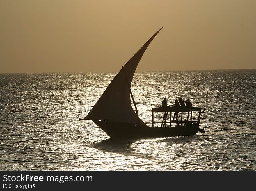 Sunset over Indian Ocean in Zanzibar. Sunset over Indian Ocean in Zanzibar.