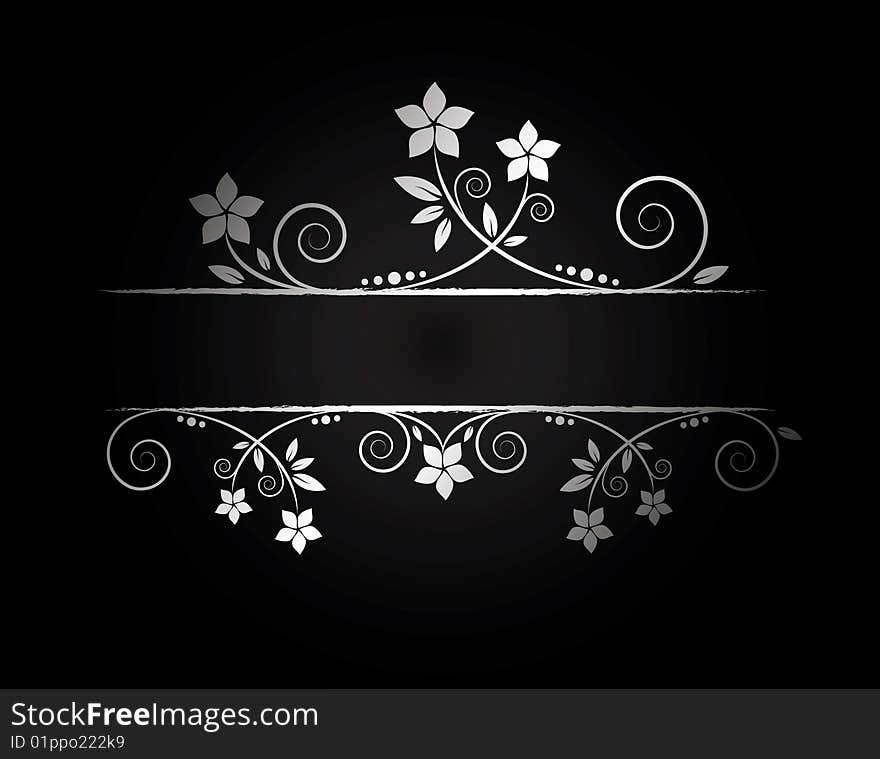 Silver floral frame with place for text