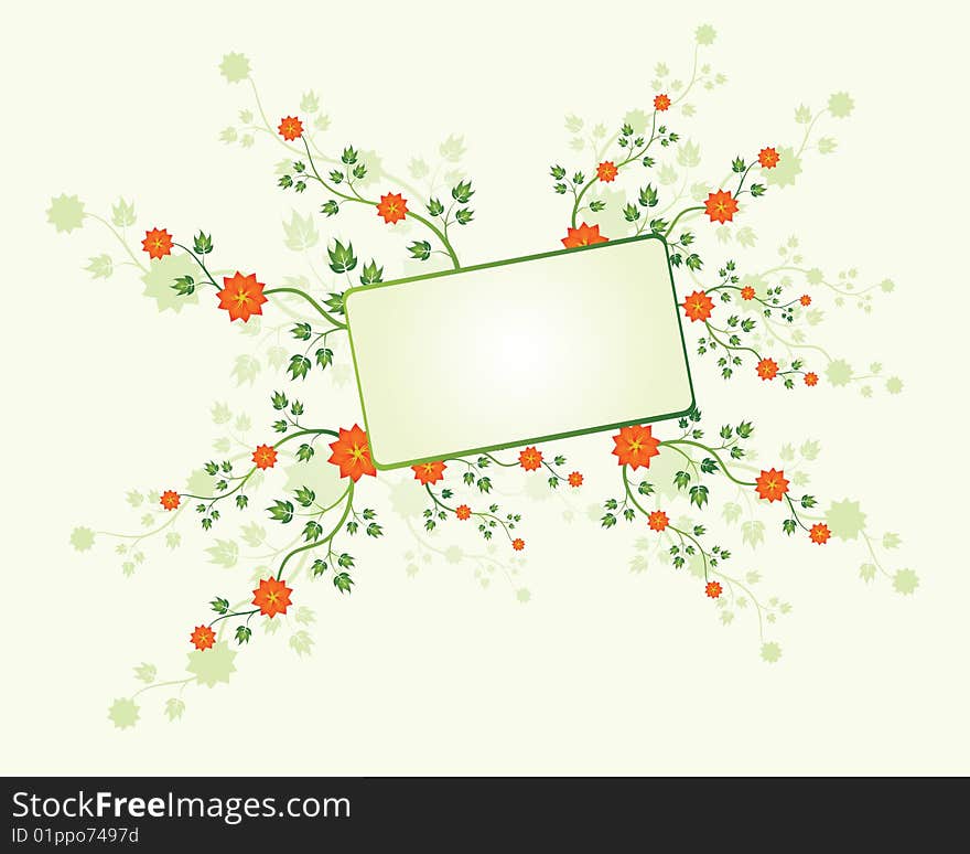 Floral frame with place for text