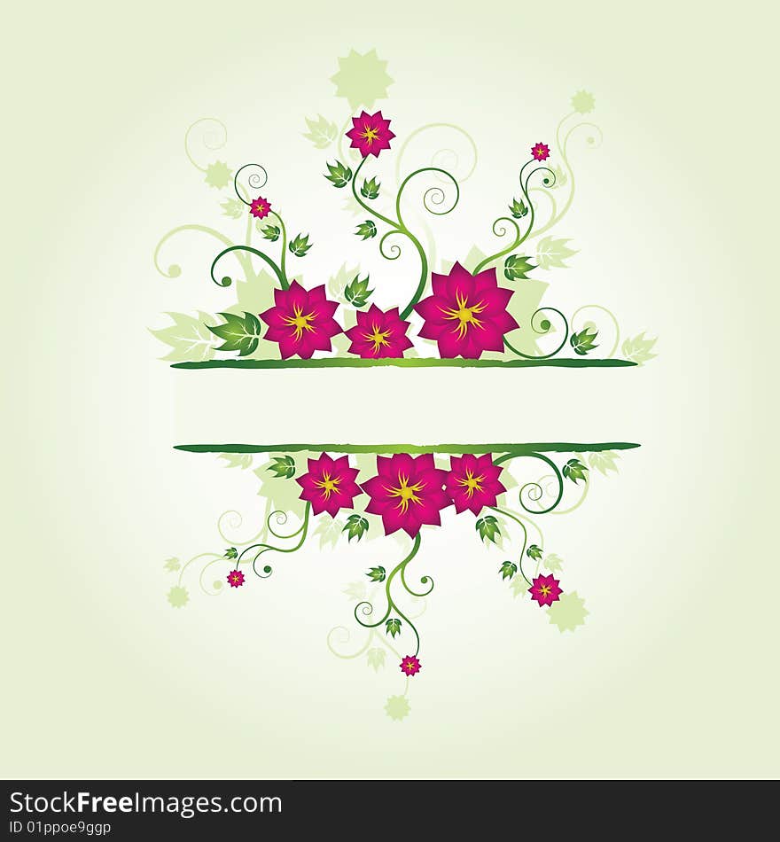 Floral frame with place for text