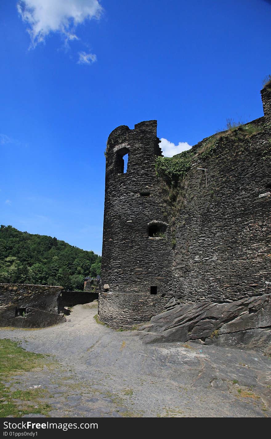 The old ruins of a 13th century castle in La Roche-en-Ardenne. The old ruins of a 13th century castle in La Roche-en-Ardenne