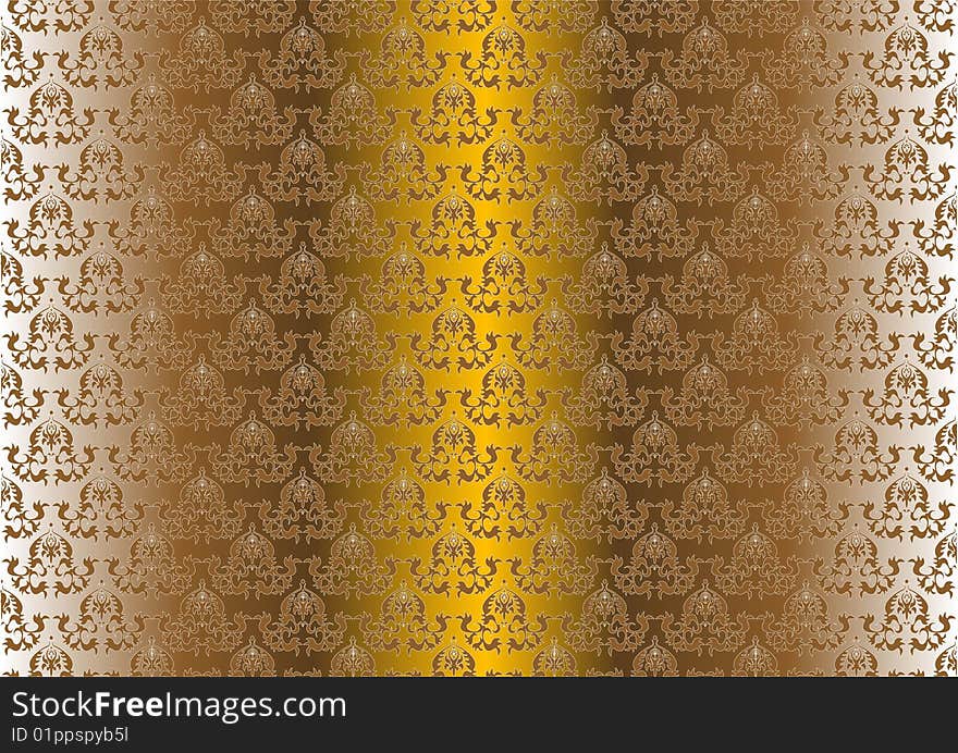 Abstract yellow satin background from the curves.Vector illustration. Abstract yellow satin background from the curves.Vector illustration