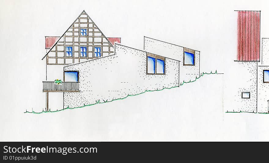 Elevation of a modern piece of Architecture