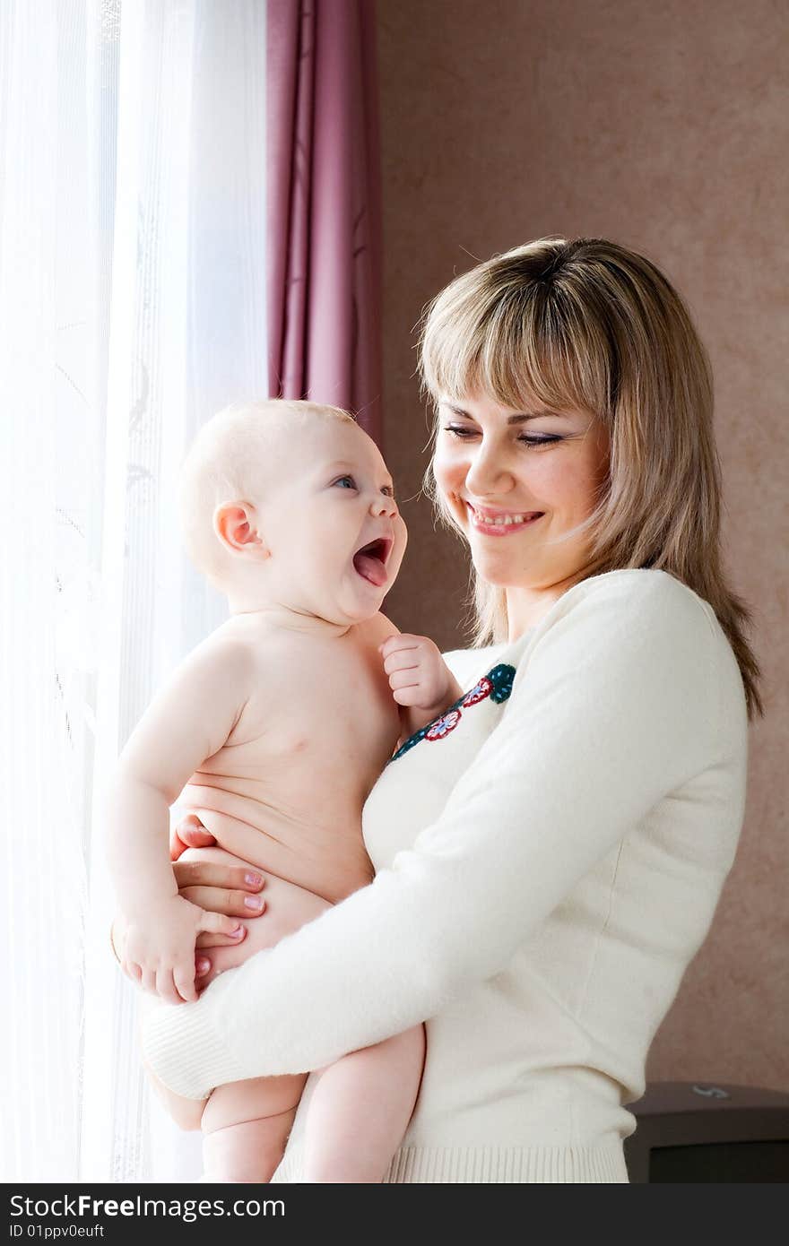 Happy child with mom