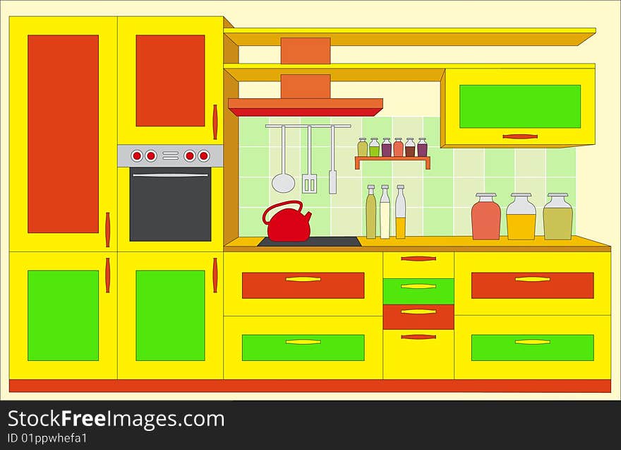 Kitchen Furniture. Interiors.