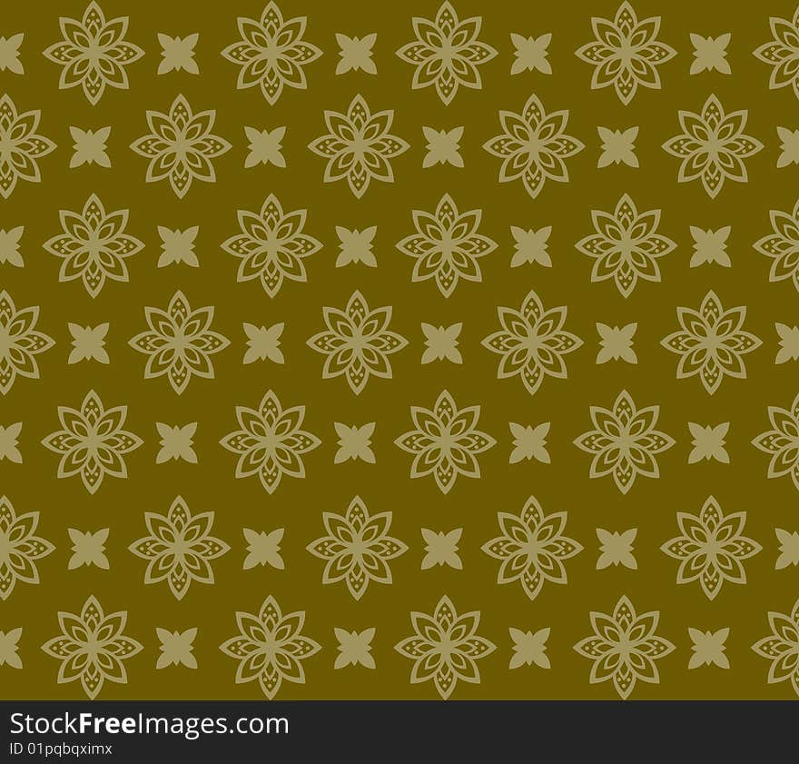 Brown seamless damask pattern. Nice to use as background.