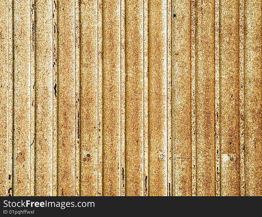 Corrugated metal sheet.