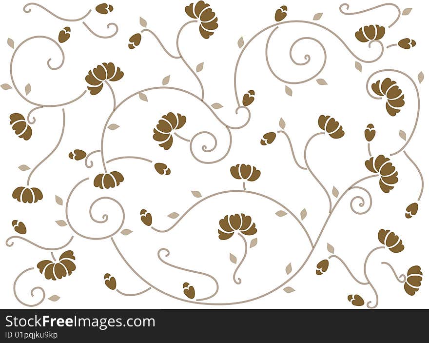 Brown flower pattern in cloth from China