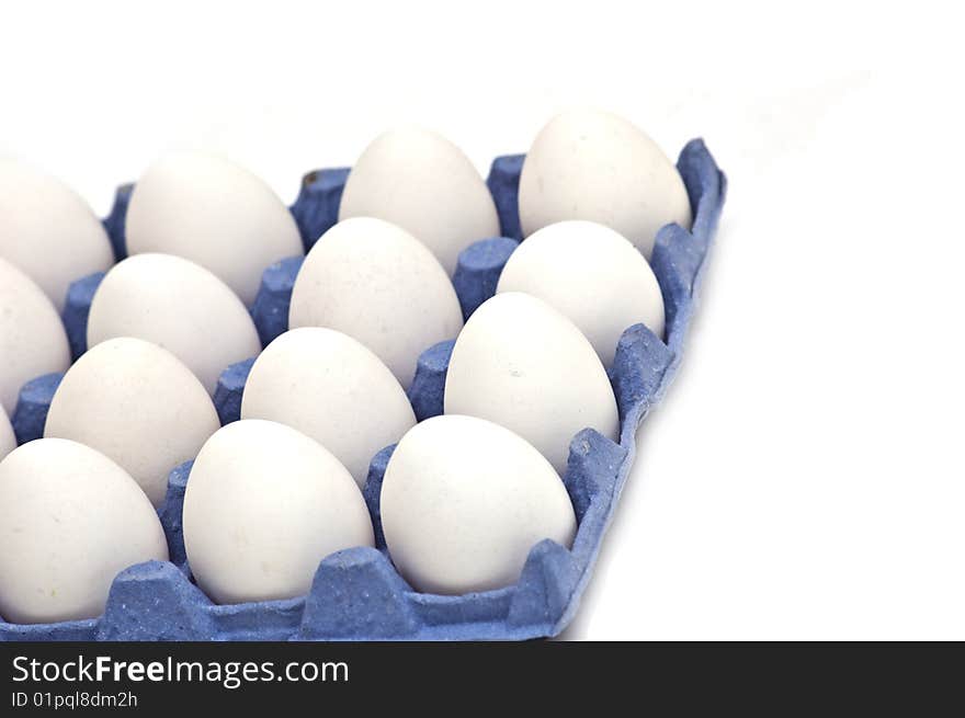 Close-up photo of eggs in box