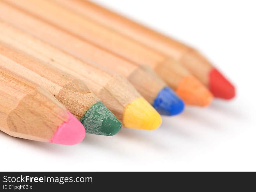 Coloured Pencils With Shadows