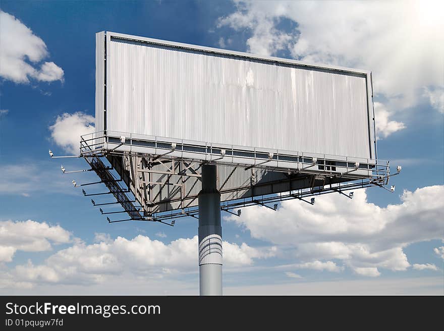 Blank billboard with blue sky