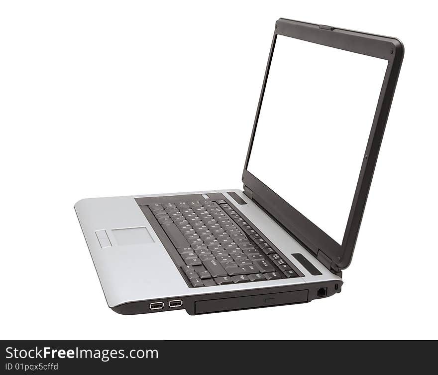 Laptop isolated on white background with clipping path