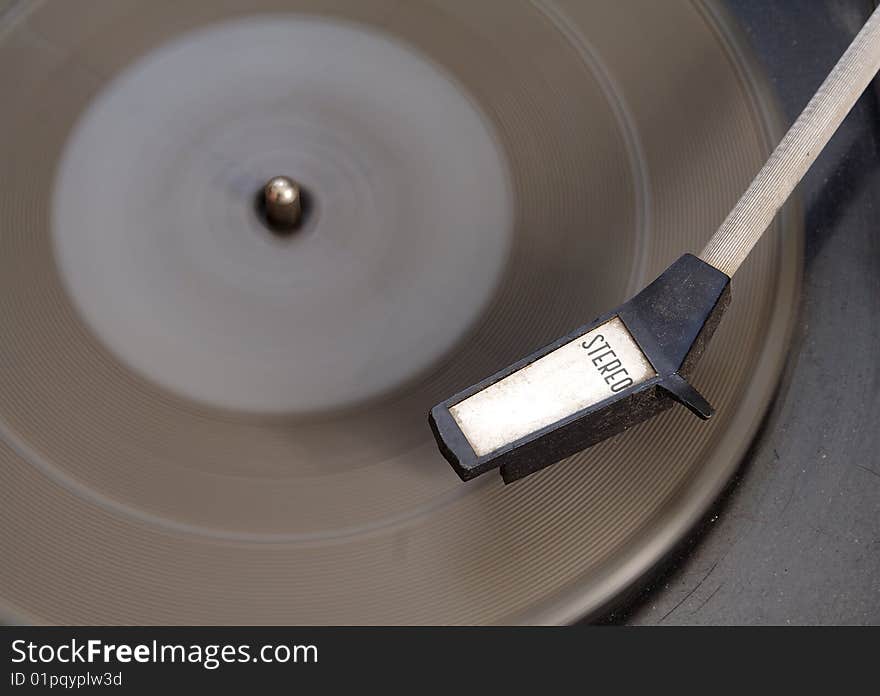 Old vintage vinyl record player. Old vintage vinyl record player