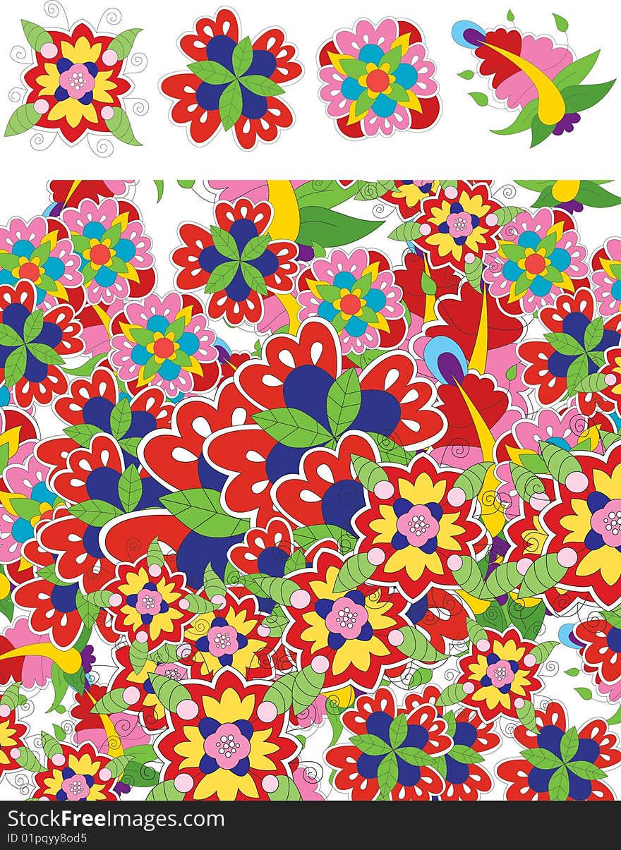 Background with floral elements