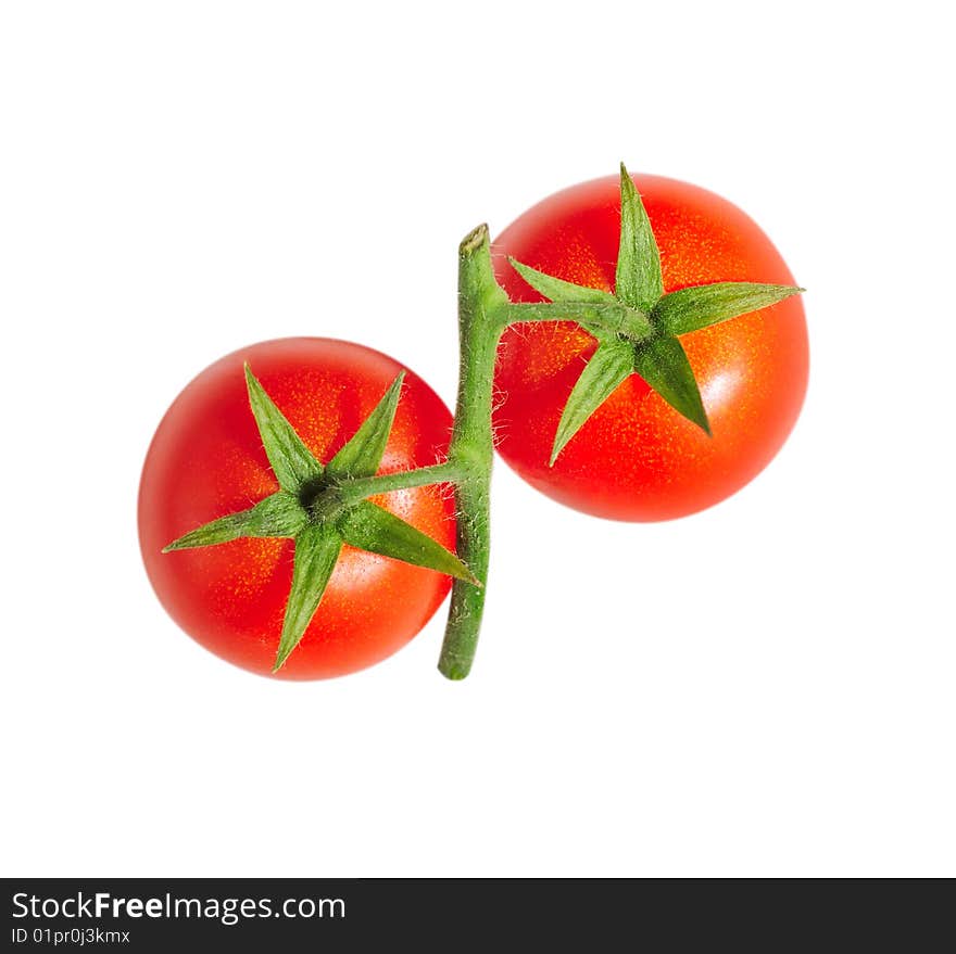 Tomatoes on white with clipping path