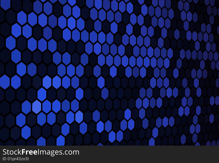 Vector illustration of Blue Hexagon Pattern