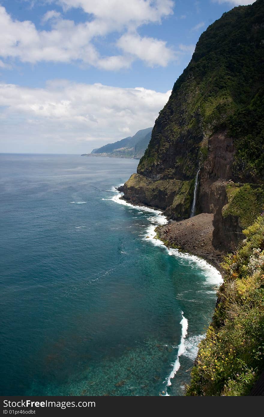 Waterfall on the coast