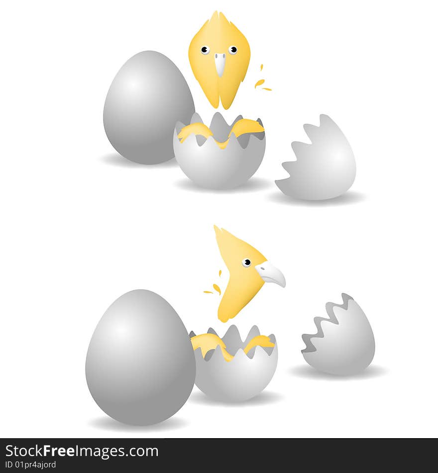 A cartoon vector illustration of an egg isolated on white background, front and side-view. A cartoon vector illustration of an egg isolated on white background, front and side-view.