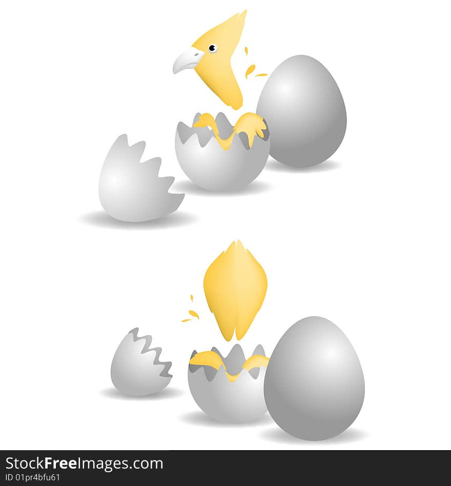 A cartoon vector illustration of an egg isolated on white background, rear and side-view. A cartoon vector illustration of an egg isolated on white background, rear and side-view.