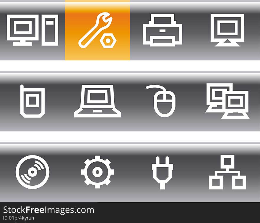 Vector Web Icons Set â€“ Hardware