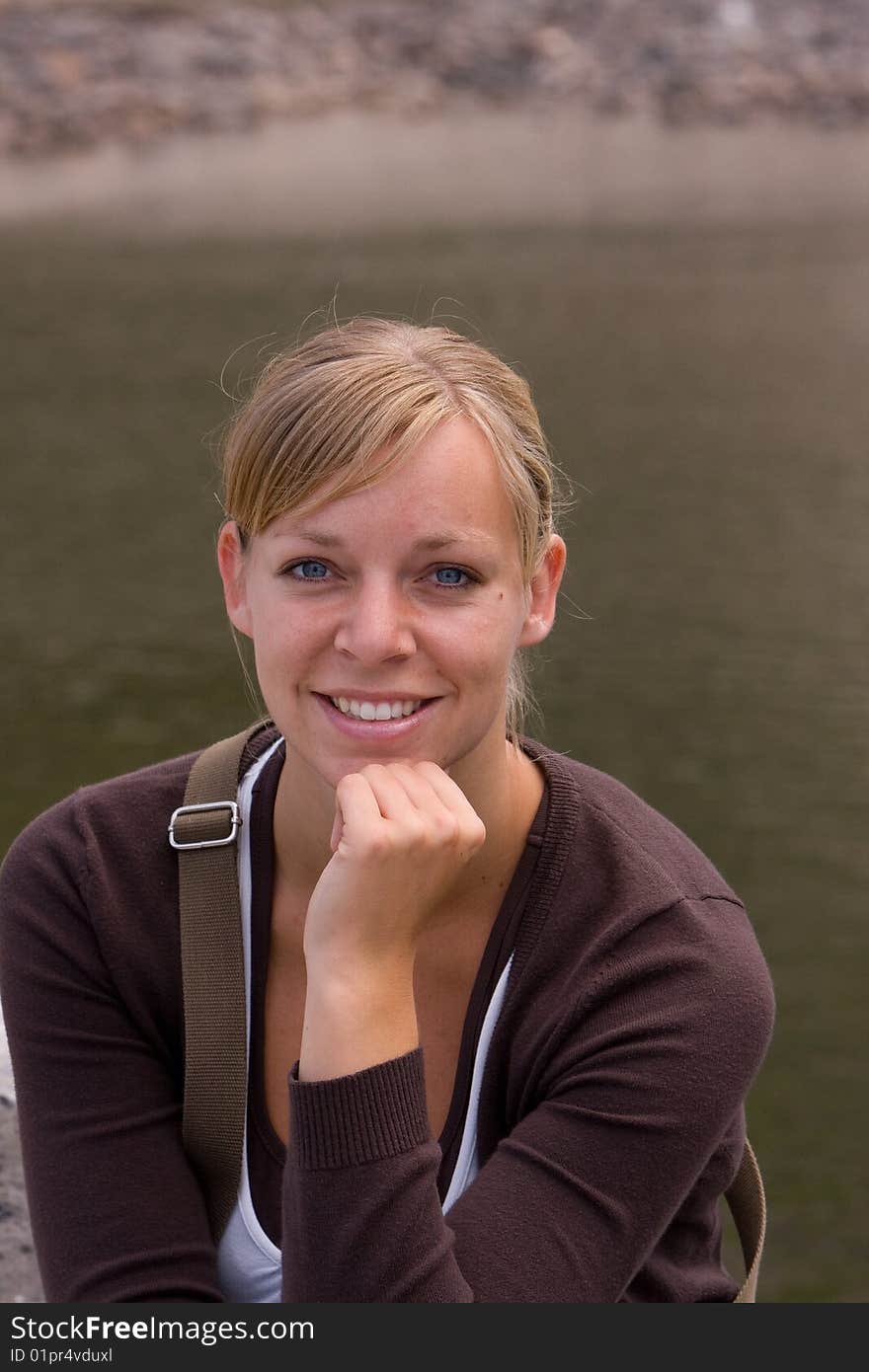 A woman posing