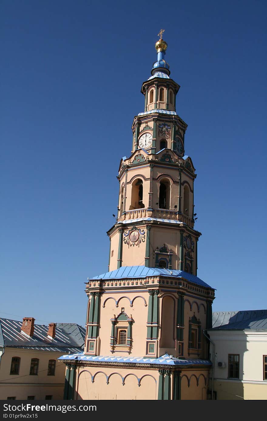 the photo of the peter and paul cathedral is made in the spring in may, 2009 in a city kazan