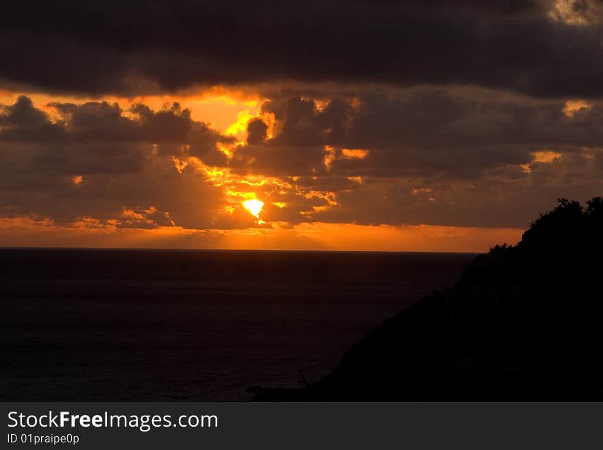 A beautiful sunset in Madeira Portugal