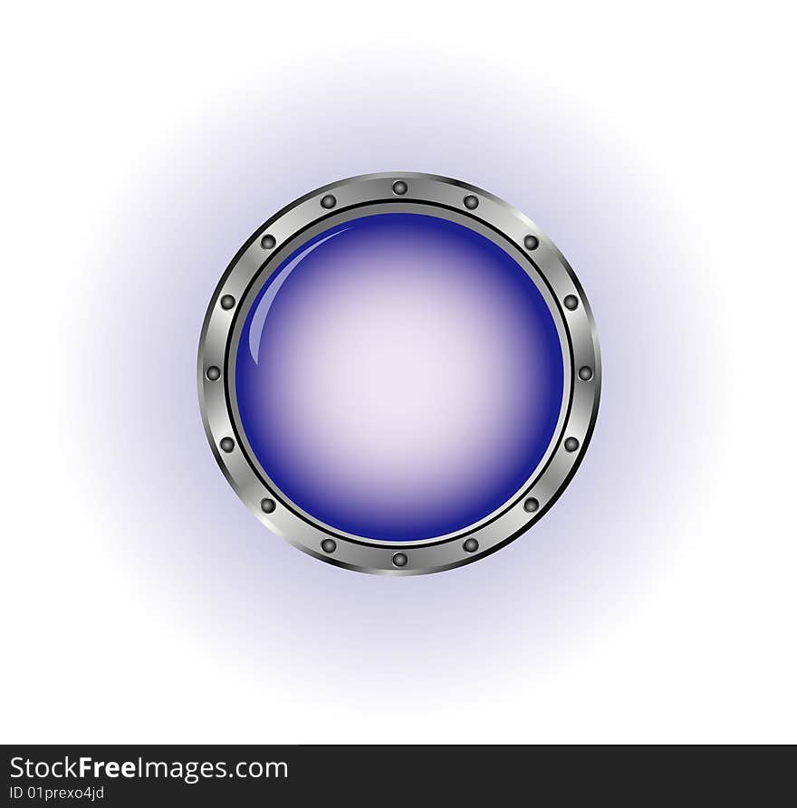 Vector illustration of blue button