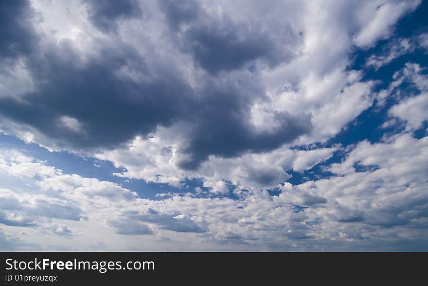 Wide angle blue sky with daylight background