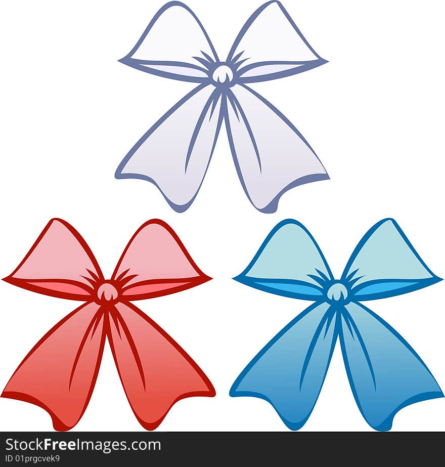 Bows In Patriotic Colors (Vector)