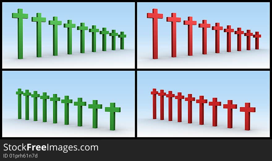 A 3d representation showing graphs of crosses. Simply flip the image to get opposing graphs if needed. A 3d representation showing graphs of crosses. Simply flip the image to get opposing graphs if needed.