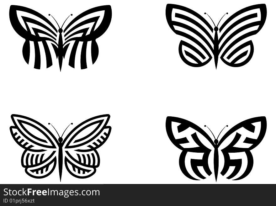 Vector illustration of Abstract Butterflies