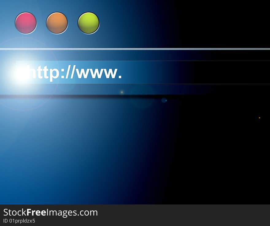 Web address on blue background with light effects. Web address on blue background with light effects