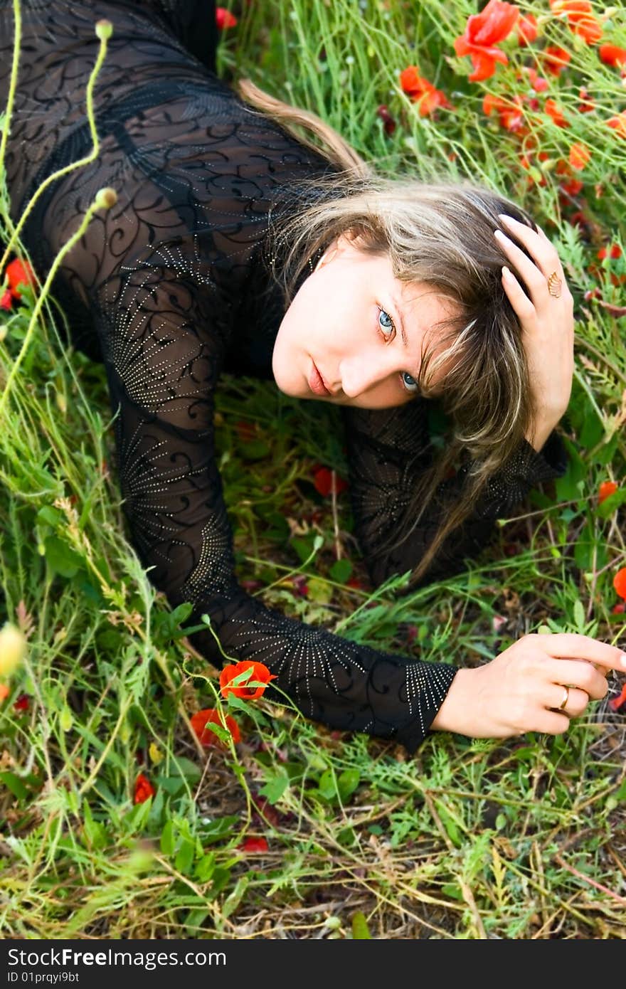 Portrait Woman On Nature