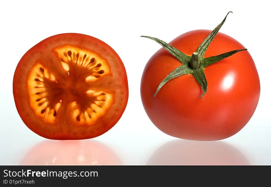 Tomatoes on white background, transparent