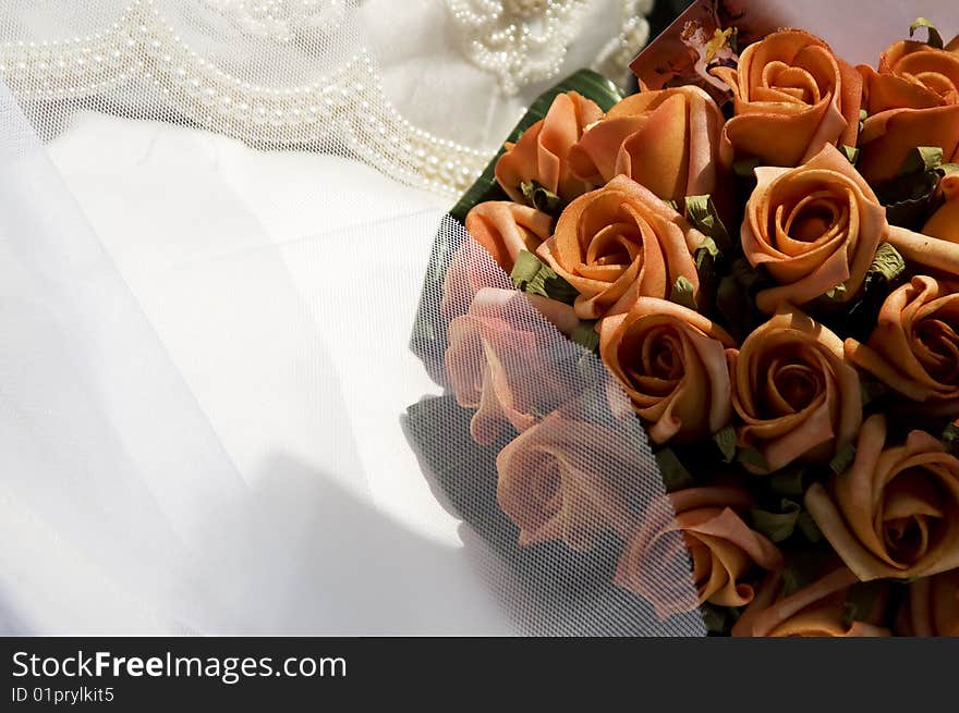 A bouquet of orange roses. A bouquet of orange roses