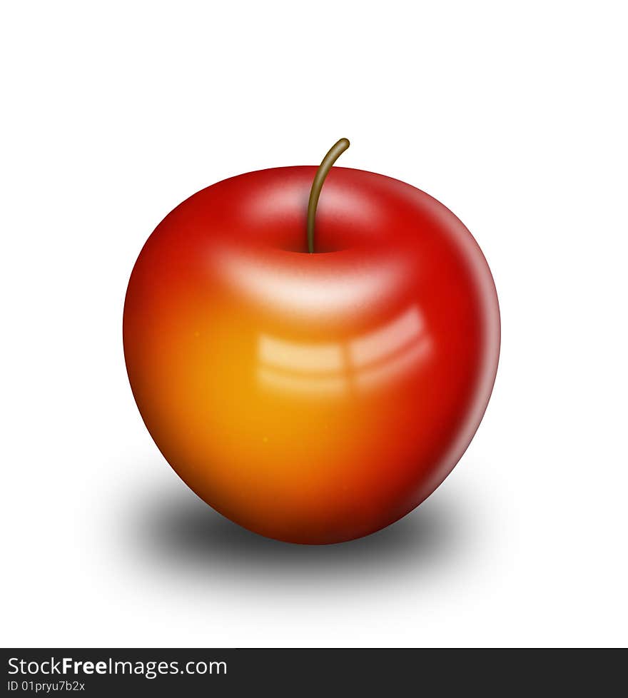 Ripe red apple on white background. Ripe red apple on white background