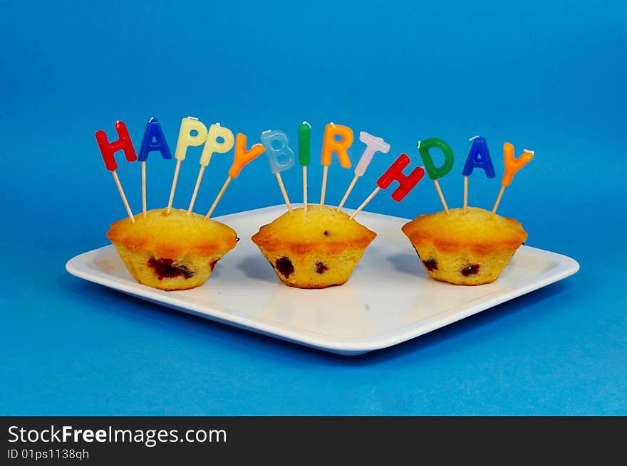 Cupcakes with candle Happy Birthday