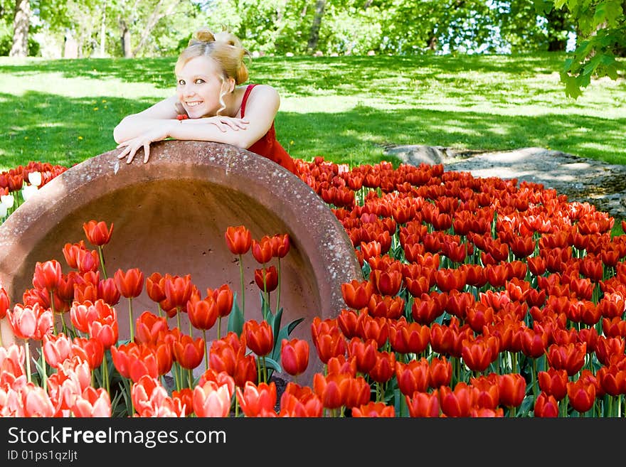 Young girl with a flower